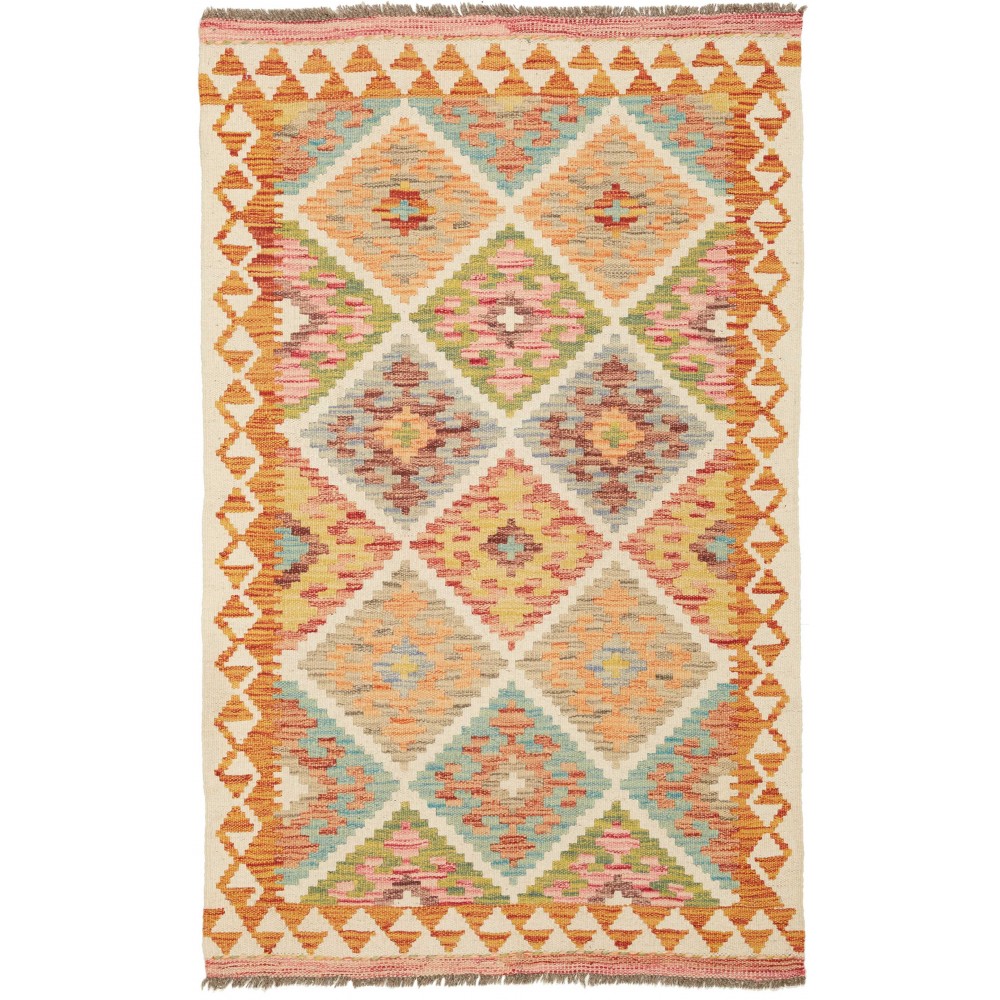Tappeto Kilim Afghanistan marrone giallo 82x130