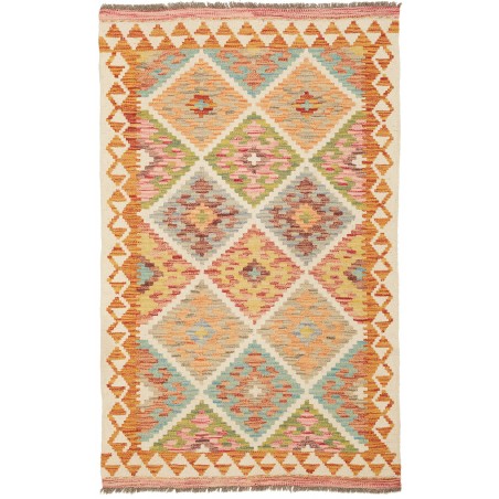 Tappeto Kilim Afghanistan marrone giallo 82x130