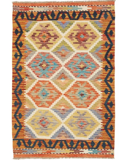 Tappeto Kilim Afghanistan marrone grigio 82x124