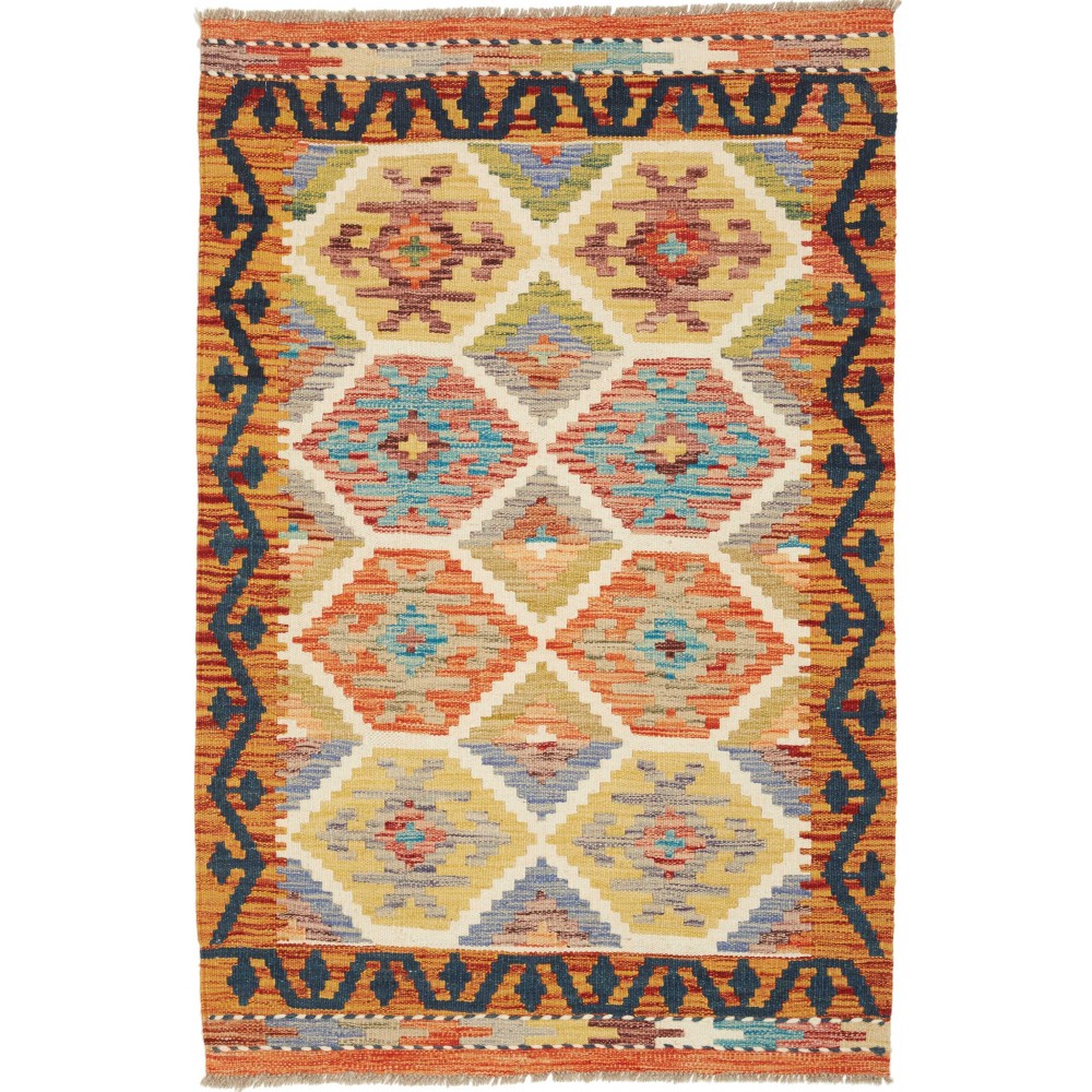 Tappeto Kilim Afghanistan marrone grigio 82x124