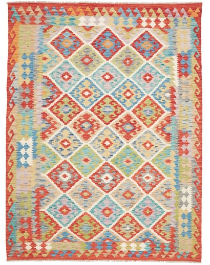 Tappeto Kilim Afghanistan marrone bianco 174x231