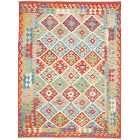 Tappeto Kilim Afghanistan marrone bianco 174x231