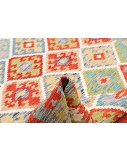 Tappeto Kilim Afghanistan marrone bianco 174x231