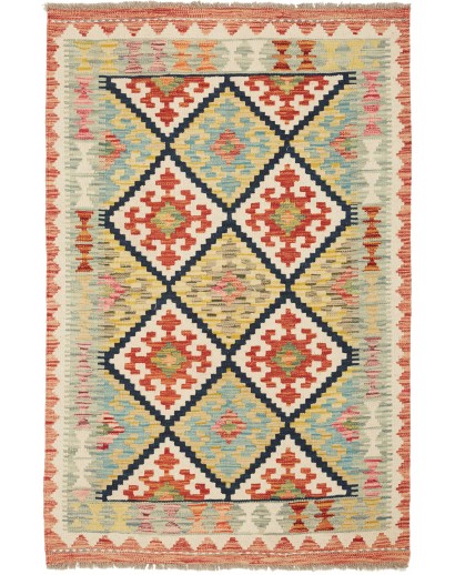 Tappeto Kilim Afghanistan marrone grigio 86x129