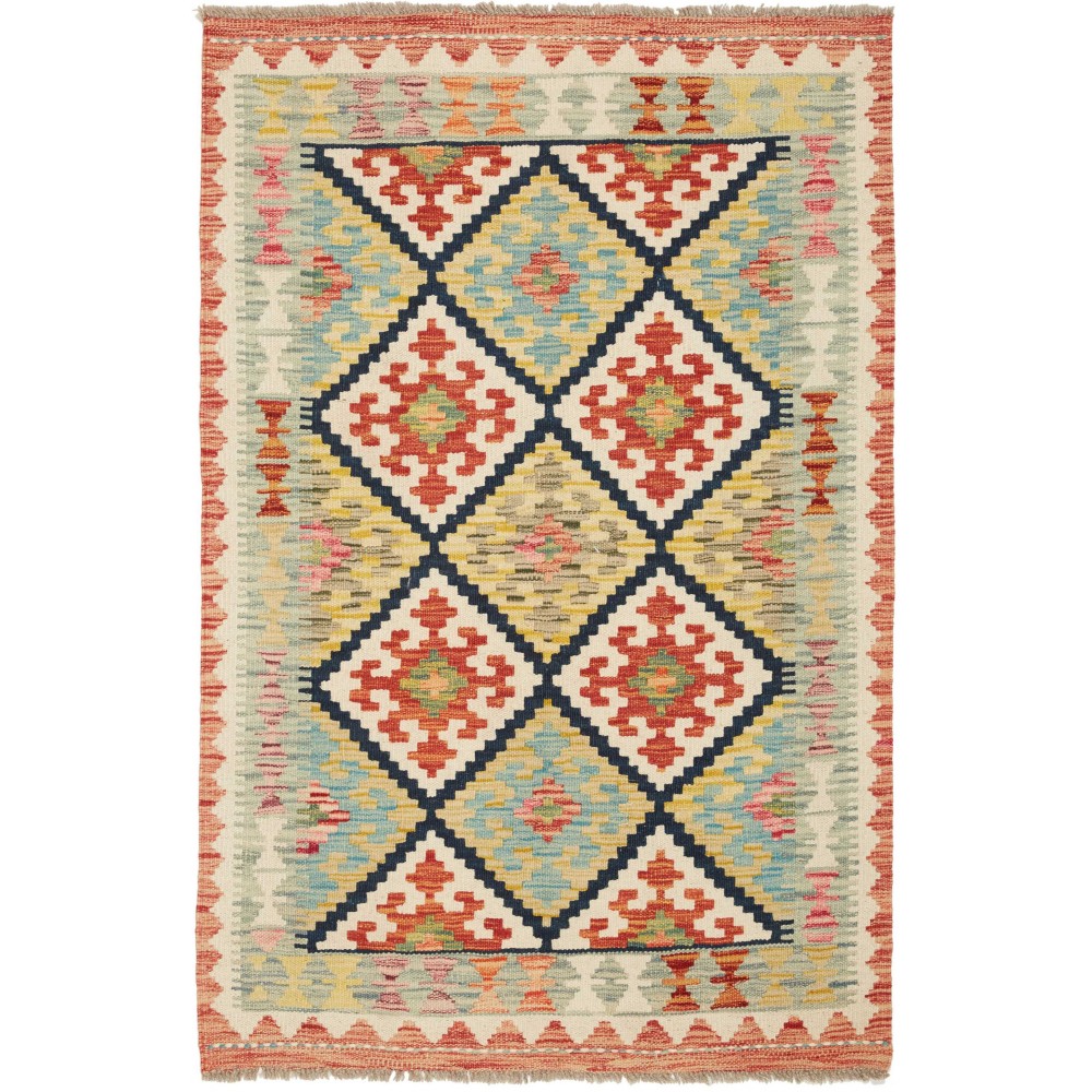 Tappeto Kilim Afghanistan marrone grigio 86x129