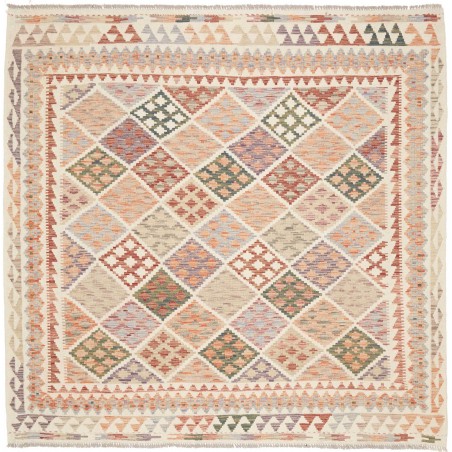 Tappeto Kilim Afghanistan beige marrone 206x199