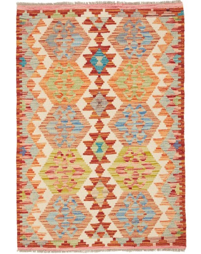 Tappeto Kilim Afghanistan marrone rosso 85x123