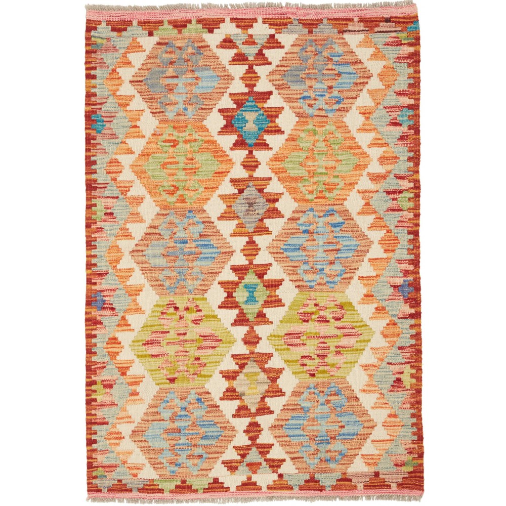 Tappeto Kilim Afghanistan marrone rosso 85x123