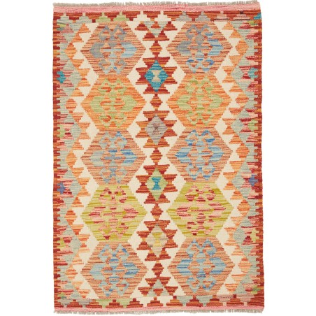 Tappeto Kilim Afghanistan marrone rosso 85x123