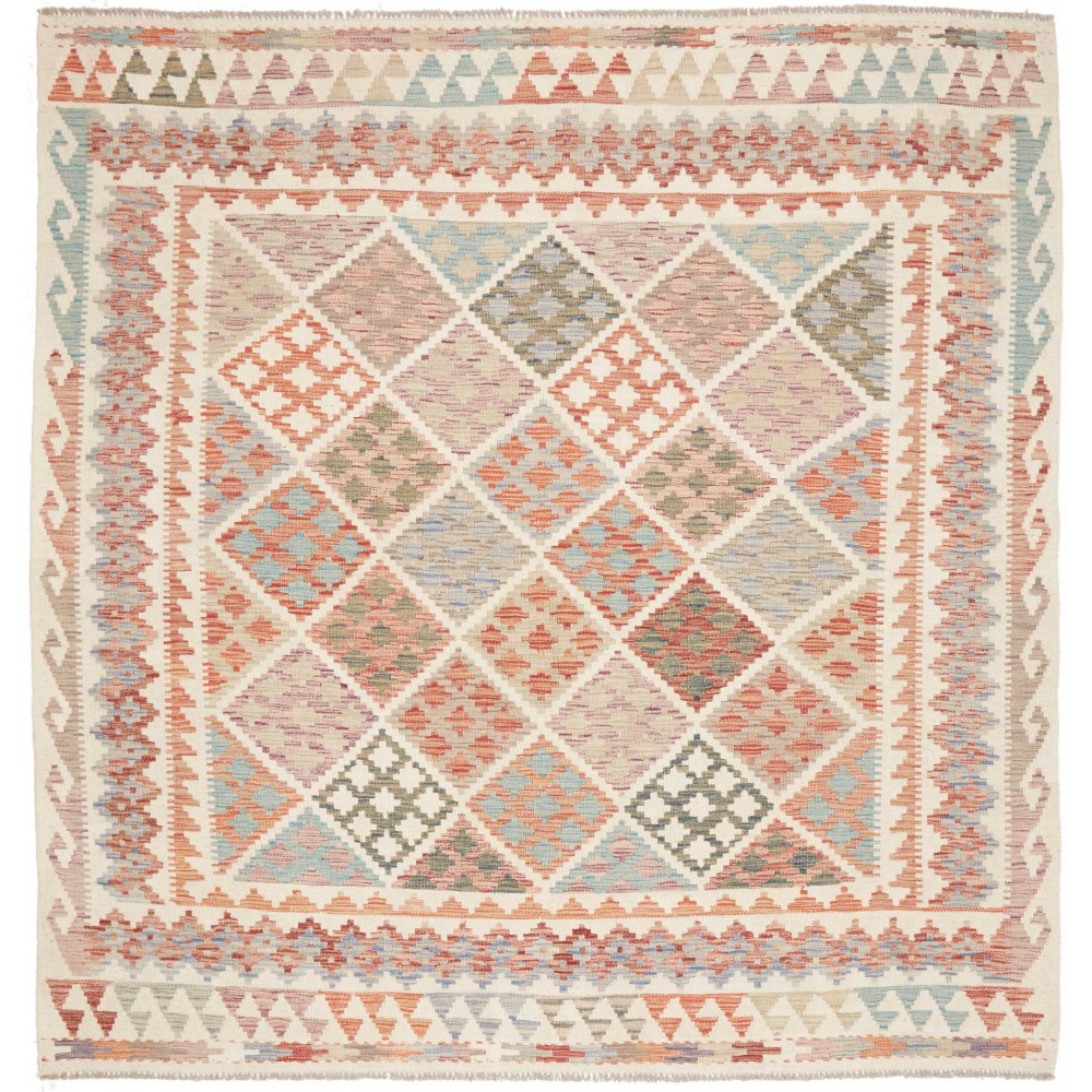 Tappeto Kilim Afghanistan beige marrone 203x205