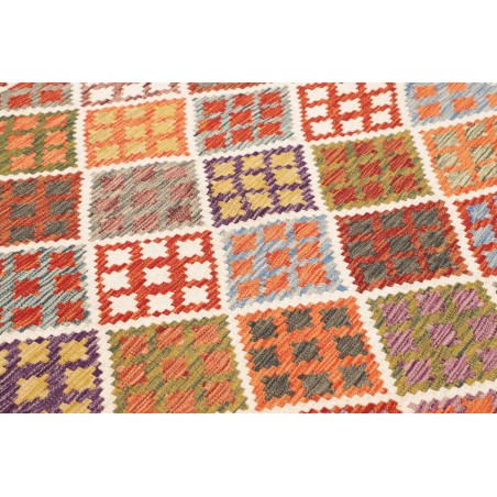 Tappeto Kilim Afghanistan bianco marrone 206x209