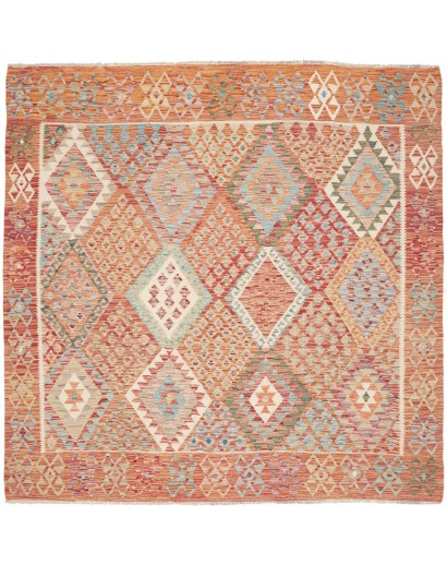 Tappeto Kilim Afghanistan marrone bianco 208x205