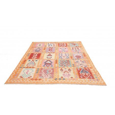 Tappeto Kilim Afghanistan marrone arancione 182x230