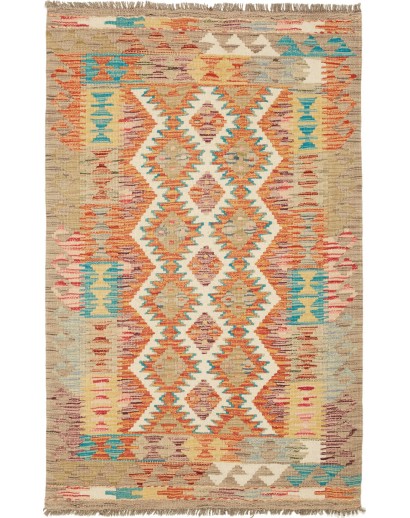 Tappeto Kilim Afghanistan marrone blu 82x126