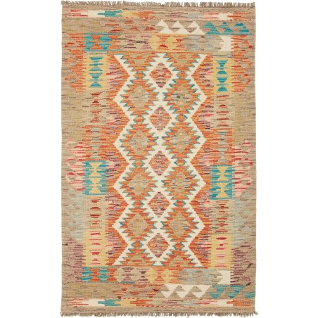 Tappeto Kilim Afghanistan marrone blu 82x126