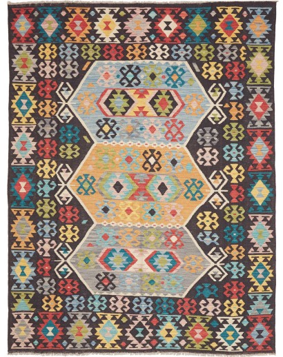 Tappeto Kilim Afghanistan marrone grigio 177x233