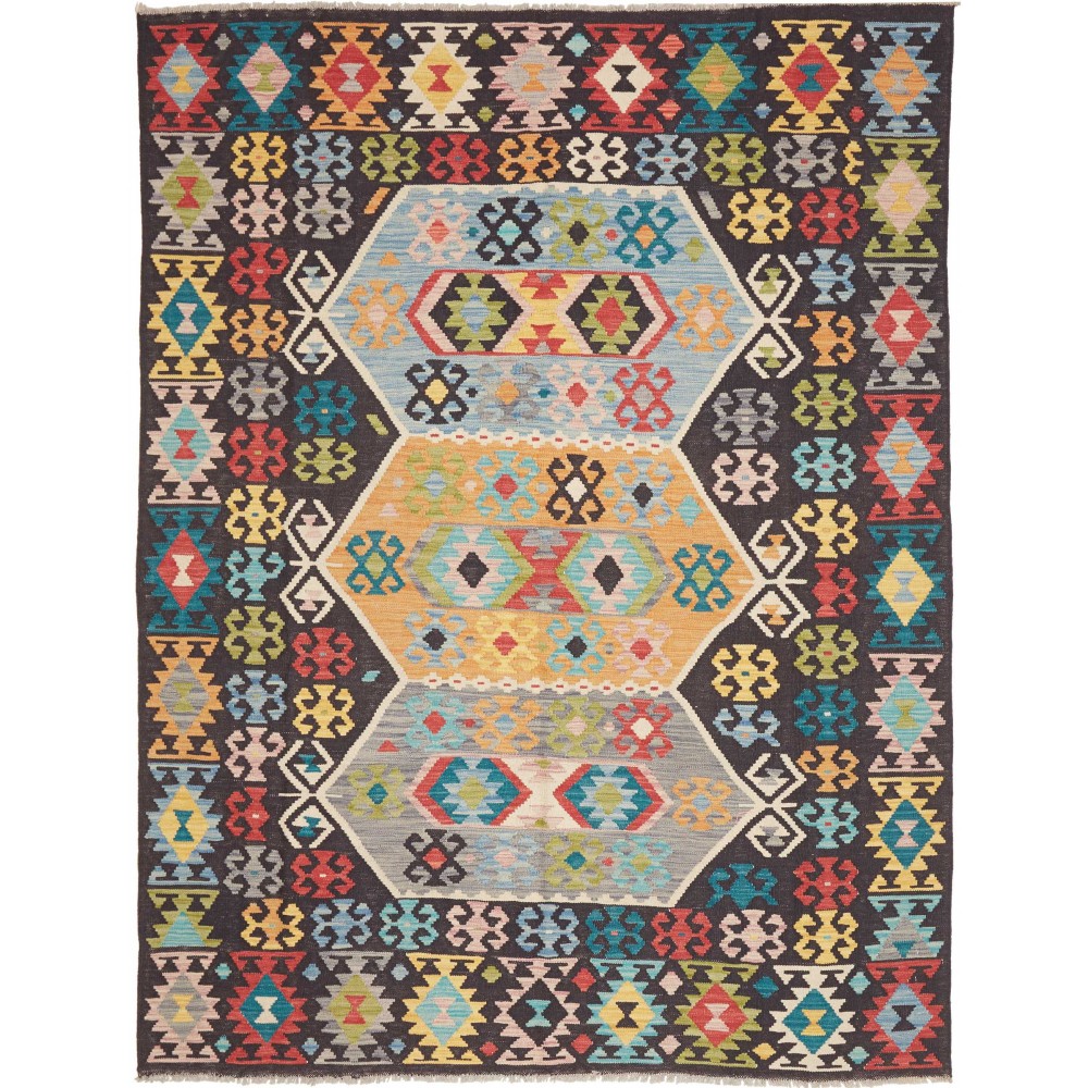 Tappeto Kilim Afghanistan marrone grigio 177x233