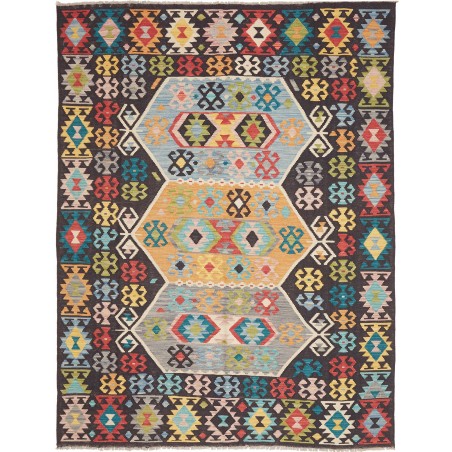 Tappeto Kilim Afghanistan marrone grigio 177x233