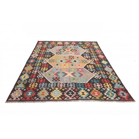 Tappeto Kilim Afghanistan marrone grigio 177x233