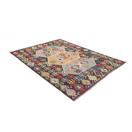 Tappeto Kilim Afghanistan marrone grigio 177x233