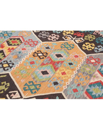 Tappeto Kilim Afghanistan marrone grigio 177x233