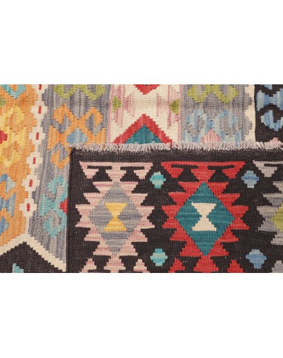 Tappeto Kilim Afghanistan marrone grigio 177x233