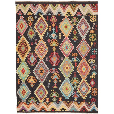 Tappeto Kilim Afghanistan marrone grigio 187x260