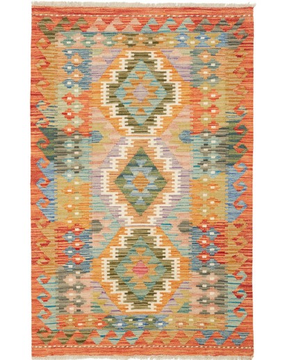 Tappeto Kilim Afghanistan marrone bianco 82x128
