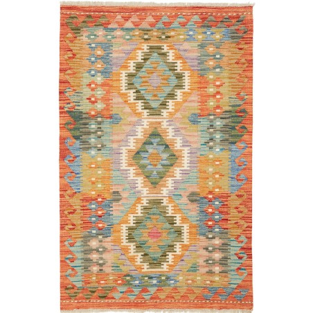 Tappeto Kilim Afghanistan marrone bianco 82x128