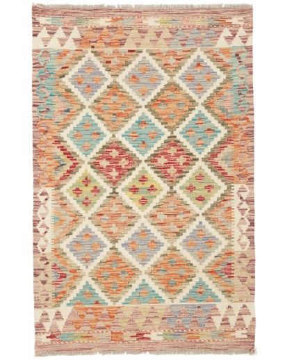 Tappeto Kilim Afghanistan marrone azzurro 80x124