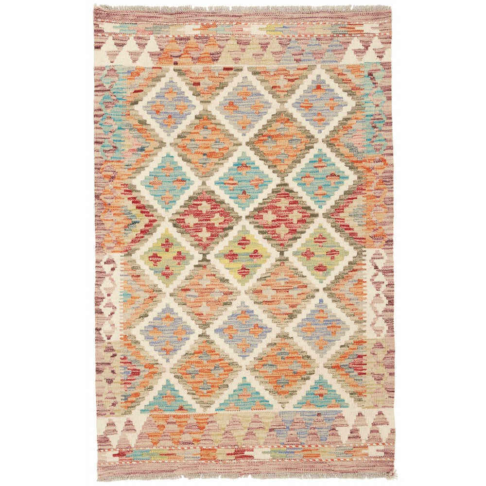 Tappeto Kilim Afghanistan marrone azzurro 80x124