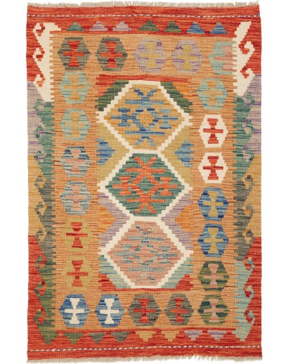 Tappeto Kilim Afghanistan marrone bianco 84x126