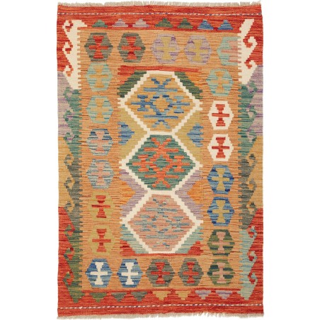 Tappeto Kilim Afghanistan marrone bianco 84x126