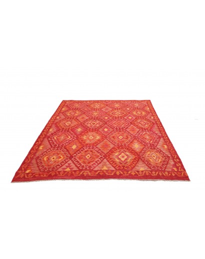 Tappeto Kilim Afghanistan rosso marrone 177x225