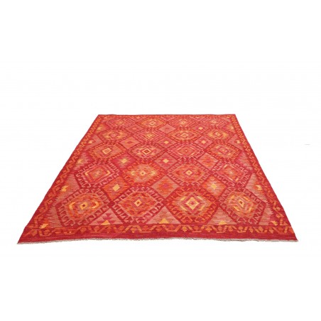Tappeto Kilim Afghanistan rosso marrone 177x225
