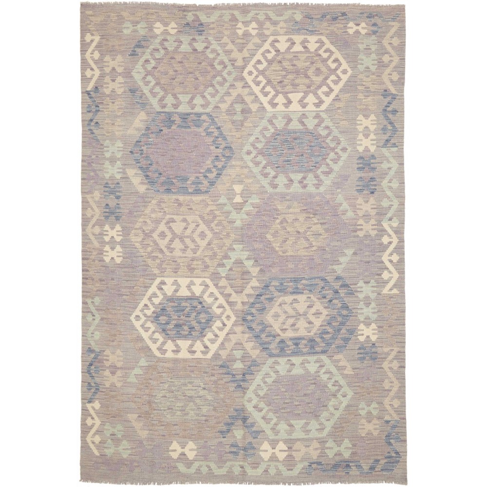 Tappeto Kilim Afghanistan azzurro giallo 172x249