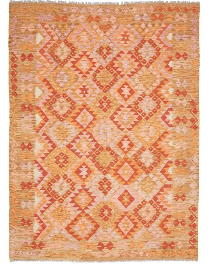 Tappeto Kilim Afghanistan arancione marrone 174x232