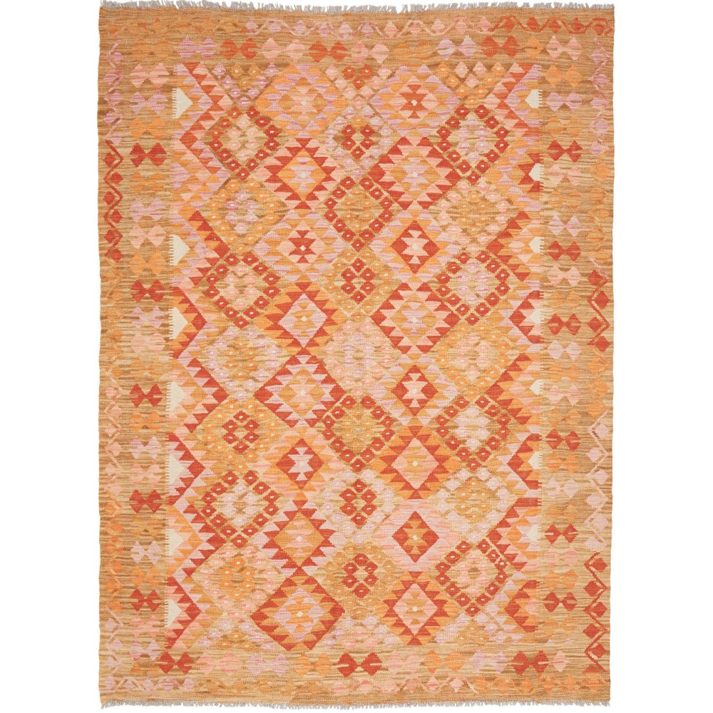 Tappeto Kilim Afghanistan arancione marrone 174x232