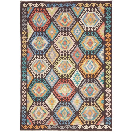 Tappeto Kilim Afghanistan marrone grigio 175x245