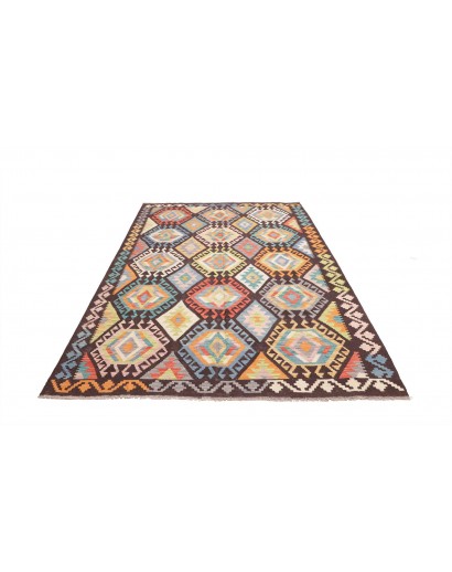 Tappeto Kilim Afghanistan marrone grigio 175x245
