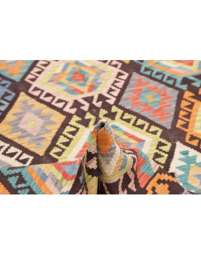 Tappeto Kilim Afghanistan marrone grigio 175x245