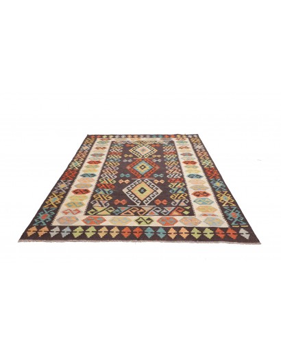 Tappeto Kilim Afghanistan marrone grigio 180x242
