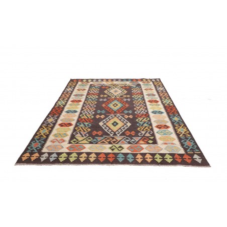 Tappeto Kilim Afghanistan marrone grigio 180x242
