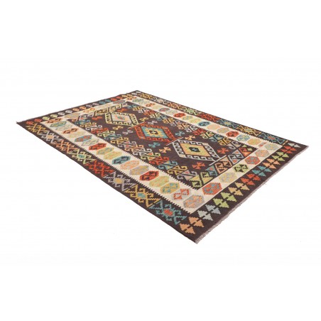 Tappeto Kilim Afghanistan marrone grigio 180x242