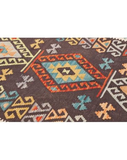 Tappeto Kilim Afghanistan marrone grigio 180x242