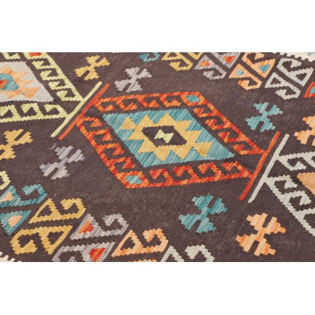 Tappeto Kilim Afghanistan marrone grigio 180x242