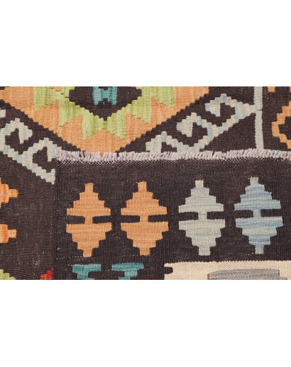 Tappeto Kilim Afghanistan marrone grigio 180x242