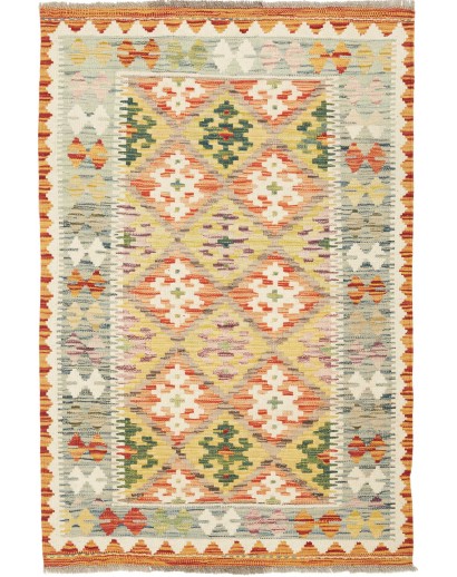 Tappeto Kilim Afghanistan marrone giallo 82x124