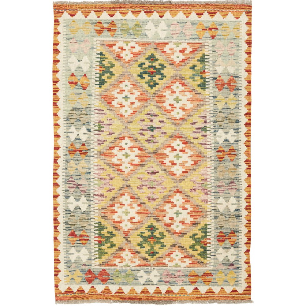 Tappeto Kilim Afghanistan marrone giallo 82x124