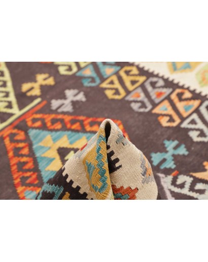 Tappeto Kilim Afghanistan marrone grigio 180x242